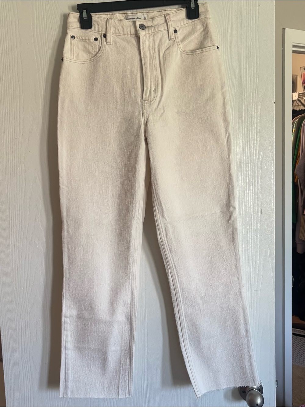 Abercrombie & Fitch Off-White Straight Leg Jeans